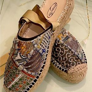 Imayin Espadrille (Anthropology Style) - Multi-Pattern Boho Sz 6.5.